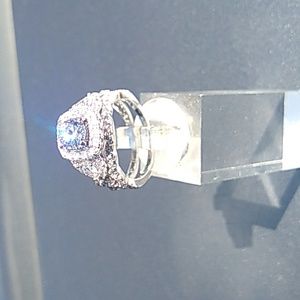 2.4ctw silver newshe wedding set